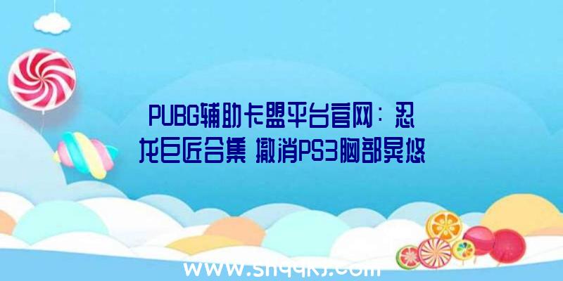 PUBG辅助卡盟平台官网：《忍龙巨匠合集》撤消PS3胸部晃悠功用禁绝备推出连线形式