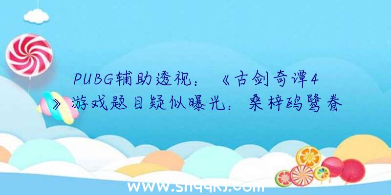 PUBG辅助透视：《古剑奇谭4》游戏题目疑似曝光：桑梓鸥鹭眷云停