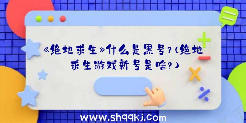 《绝地求生》什么是黑号？（绝地求生游戏新号是啥？）