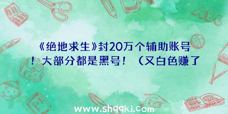 《绝地求生》封20万个辅助账号！大部分都是黑号！（又白色赚了将近2000万!还释放出二十万人的网络服务器压力!）