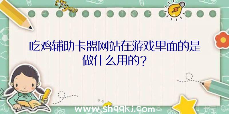 吃鸡辅助卡盟网站在游戏里面的是做什么用的？