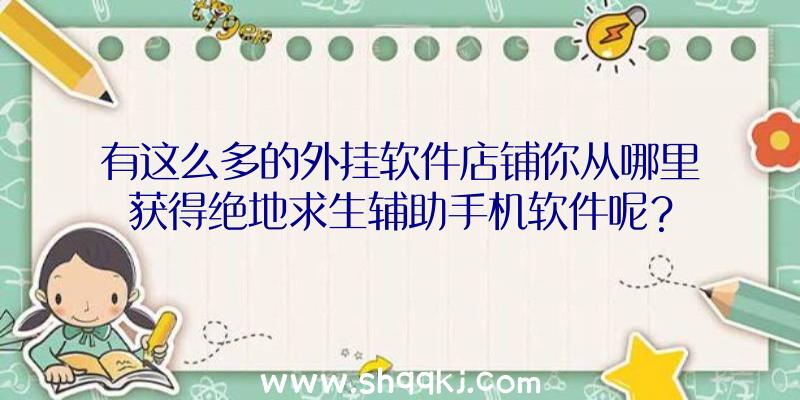 有这么多的外挂软件店铺你从哪里获得绝地求生辅助手机软件呢？