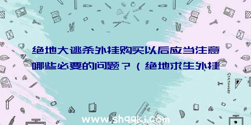 绝地大逃杀外挂购买以后应当注意哪些必要的问题？（绝地求生外挂购买之后理应注意的一些难点）