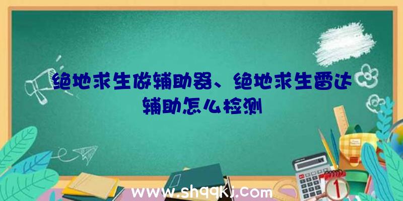 绝地求生做辅助器、绝地求生雷达辅助怎么检测