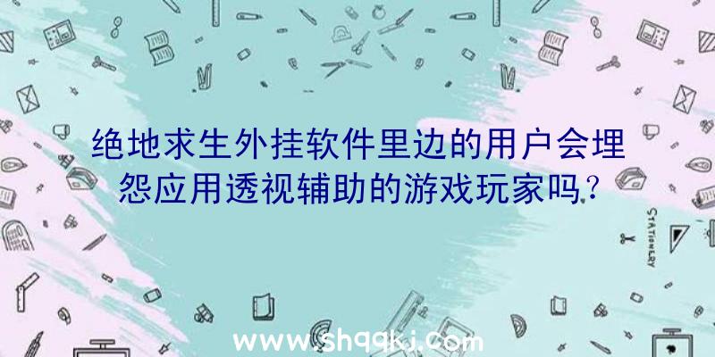 绝地求生外挂软件里边的用户会埋怨应用透视辅助的游戏玩家吗？