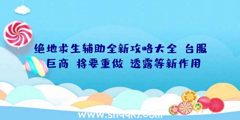 绝地求生辅助全新攻略大全：台服《巨商》将要重做，透露等新作用