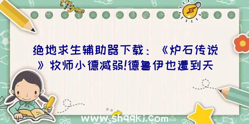 绝地求生辅助器下载：《炉石传说》牧师小德减弱!德鲁伊也遭到天降一刀