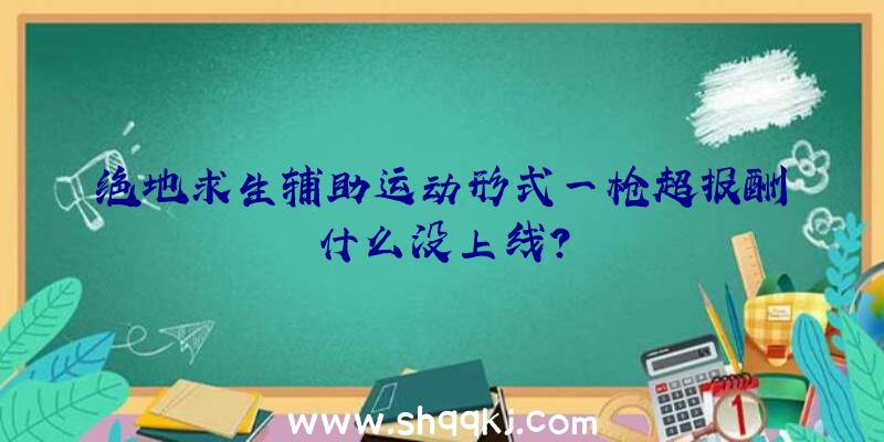 绝地求生辅助运动形式一枪超报酬什么没上线？