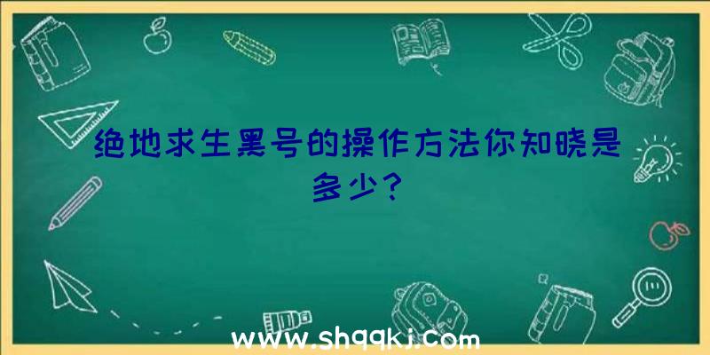 绝地求生黑号的操作方法你知晓是多少？