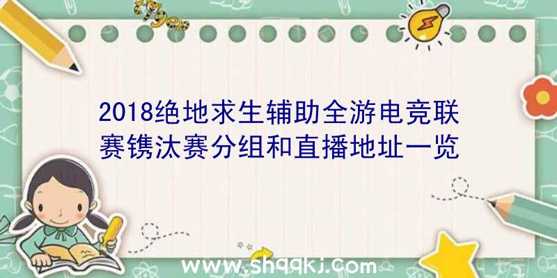 2018绝地求生辅助全游电竞联赛镌汰赛分组和直播地址一览