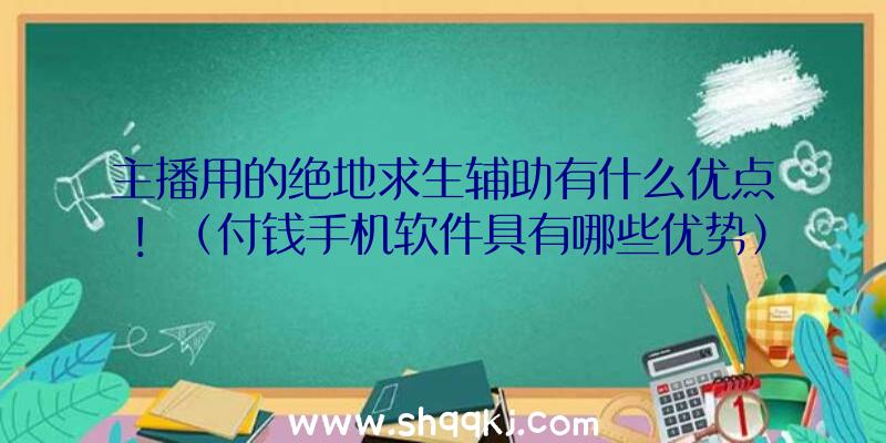 主播用的绝地求生辅助有什么优点！（付钱手机软件具有哪些优势）