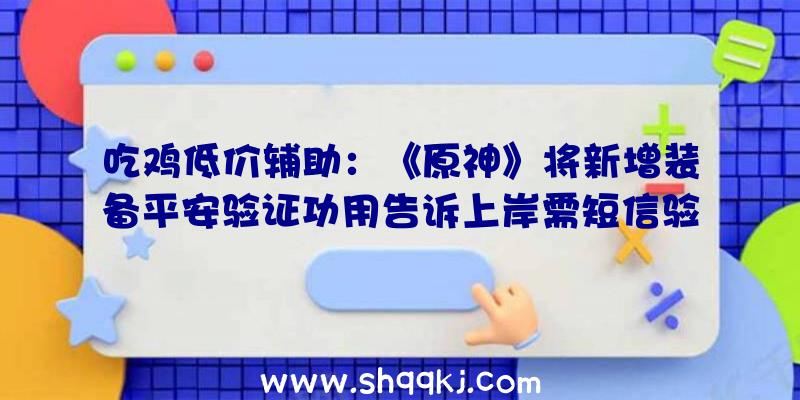 吃鸡低价辅助：《原神》将新增装备平安验证功用告诉上岸需短信验证以确认该装备为自用装备