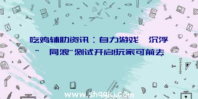 吃鸡辅助资讯：自力游戏《沉浮》“一同浪”测试开启!玩家可前去市肆页获取收费试玩