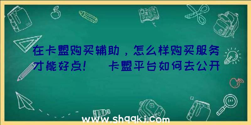 在卡盟购买辅助，怎么样购买服务才能好点！（卡盟平台如何去公开比较好？）