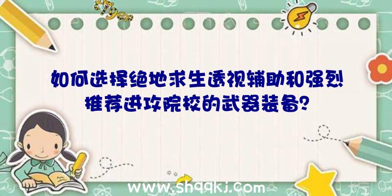 如何选择绝地求生透视辅助和强烈推荐进攻院校的武器装备？