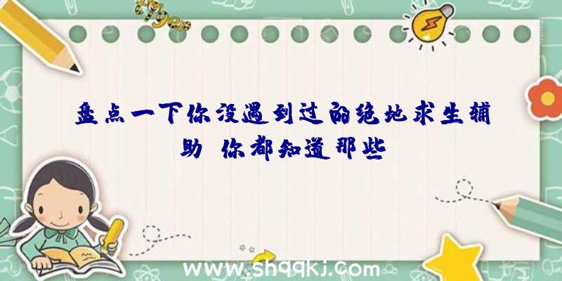 盘点一下你没遇到过的绝地求生辅助，你都知道那些？