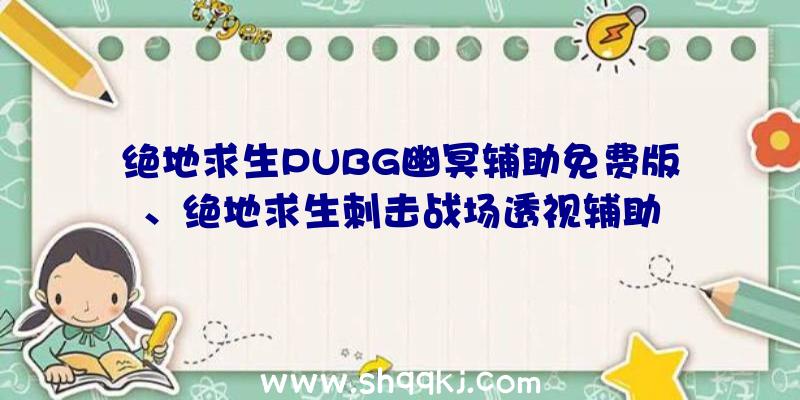 绝地求生PUBG幽冥辅助免费版、绝地求生刺击战场透视辅助