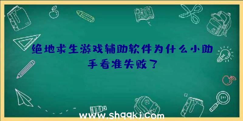 绝地求生游戏辅助软件为什么小助手看准失败了