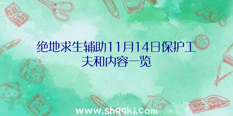 绝地求生辅助11月14日保护工夫和内容一览