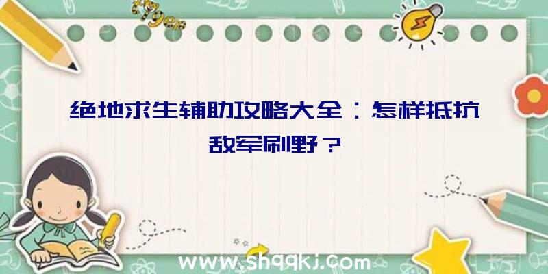 绝地求生辅助攻略大全：怎样抵抗敌军刷野？