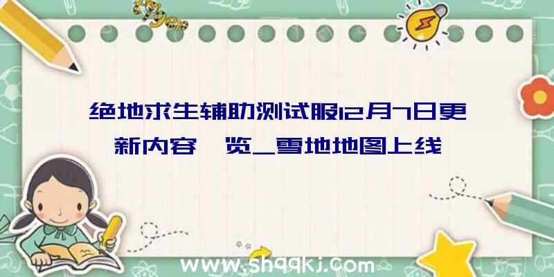 绝地求生辅助测试服12月7日更新内容一览_雪地地图上线