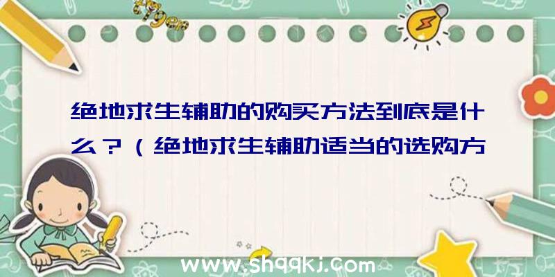 绝地求生辅助的购买方法到底是什么？（绝地求生辅助适当的选购方式是啥？）