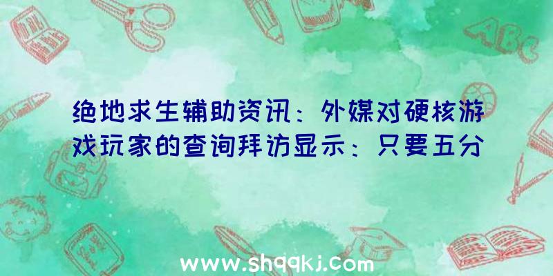 绝地求生辅助资讯：外媒对硬核游戏玩家的查询拜访显示：只要五分之一人购置COD18