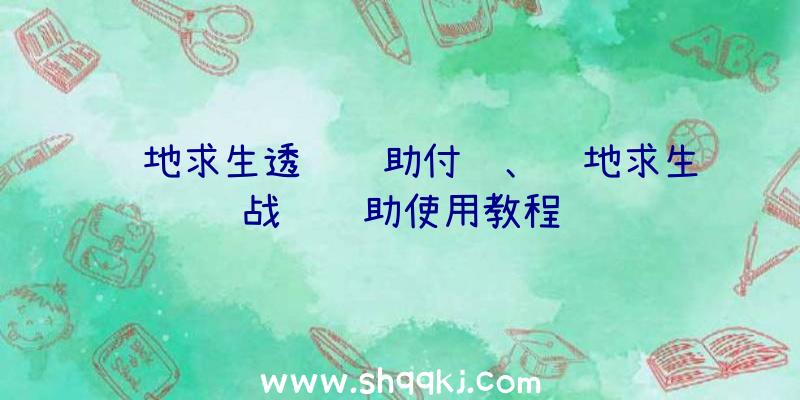 绝地求生透视辅助付费、绝地求生战龙辅助使用教程